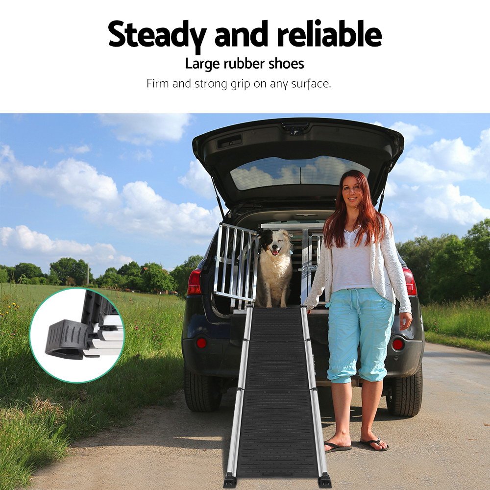 i.Pet Dog Ramp Pet Stairs Steps Car SUV Foldable Portable Ladder Adjustable - Image 5