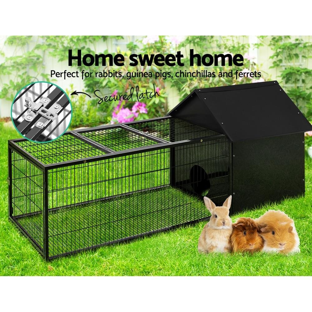 i.Pet Rabbit Cage Hutch 162x60cm Enclosure Metal - Image 3
