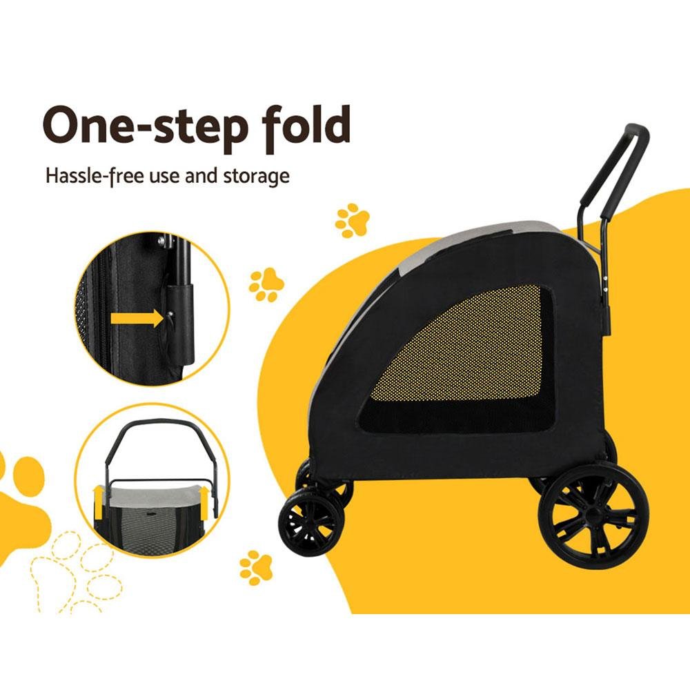 i.Pet Pet Stroller Dog Pram Large Carrier Cat Travel Foldable Strollers 4 Wheels Trolley - Image 6