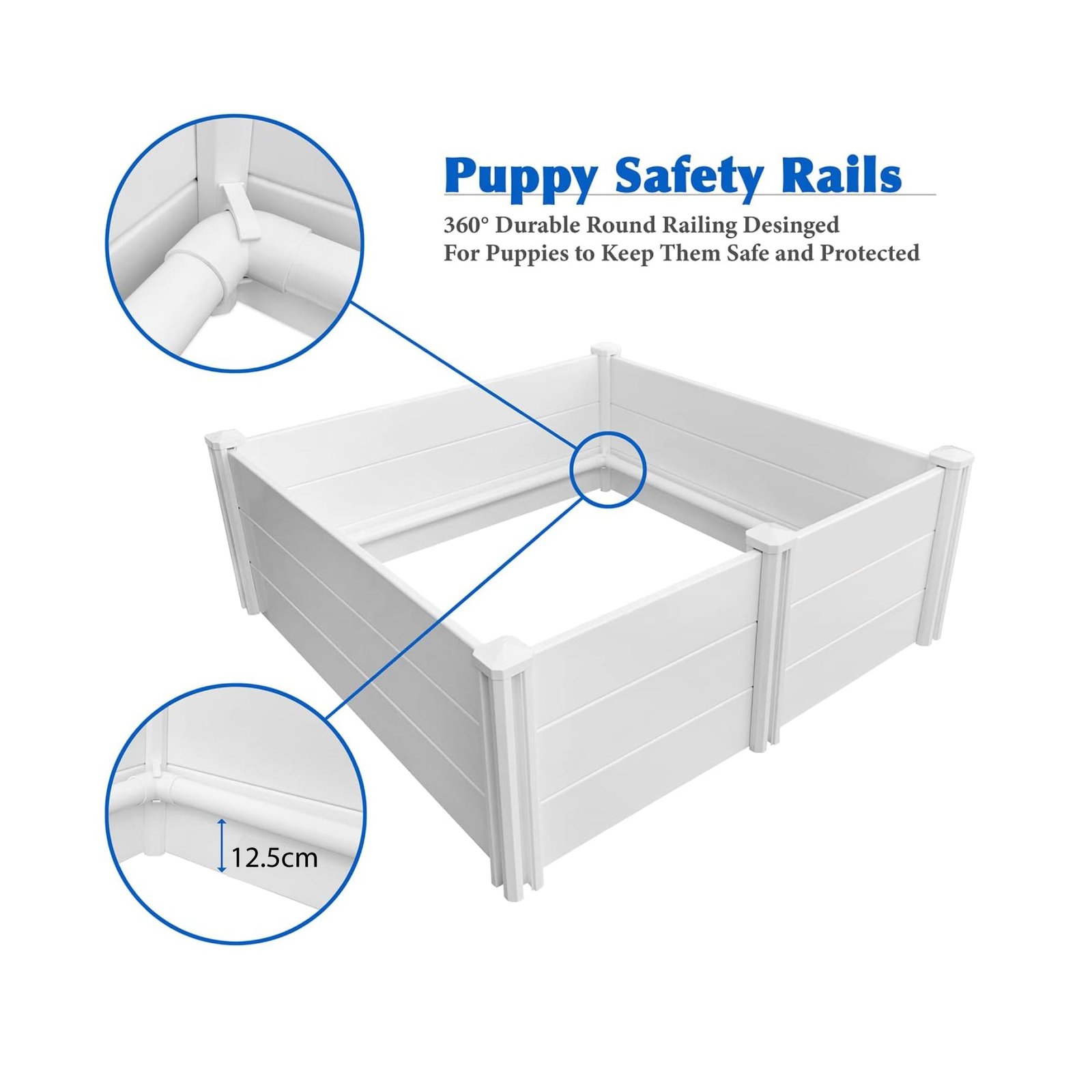 Dog Whelping Box 1.15m x 1.15m x 0.48m - Puppy Birthing PVC Pen - Image 5