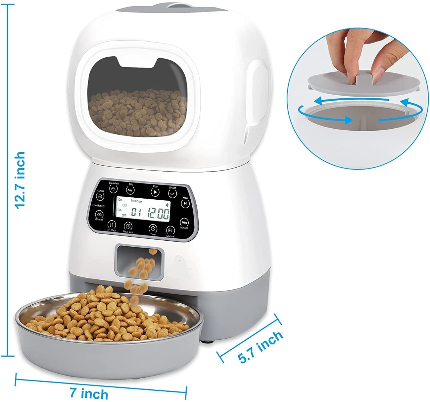 YES4PETS 3.5L Visible Automatic Digital Pet Dog Cat Feeder Food Bowl Dispenser - Image 2