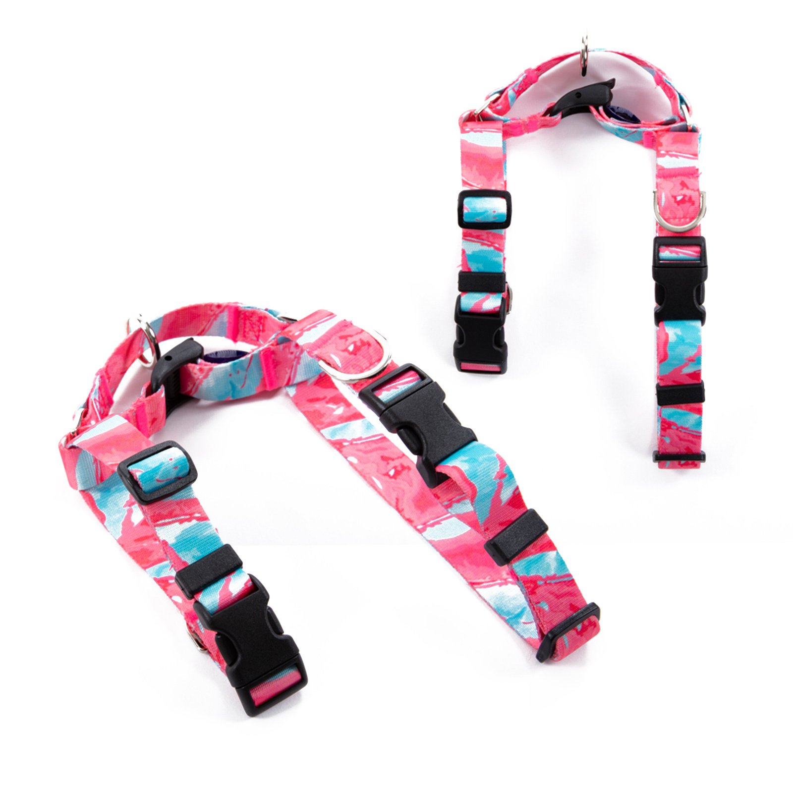 Dog Double-Lined Straps Harness Adjustable S MARBLE PINK - Image 5