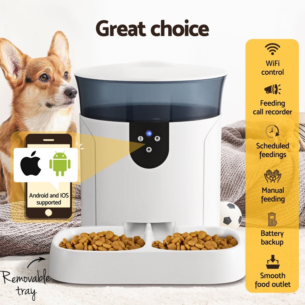 i.Pet Automatic Pet Feeder Dog Cat Wifi 7L Auto Smart Food Dispenser Timer Feed - Image 4