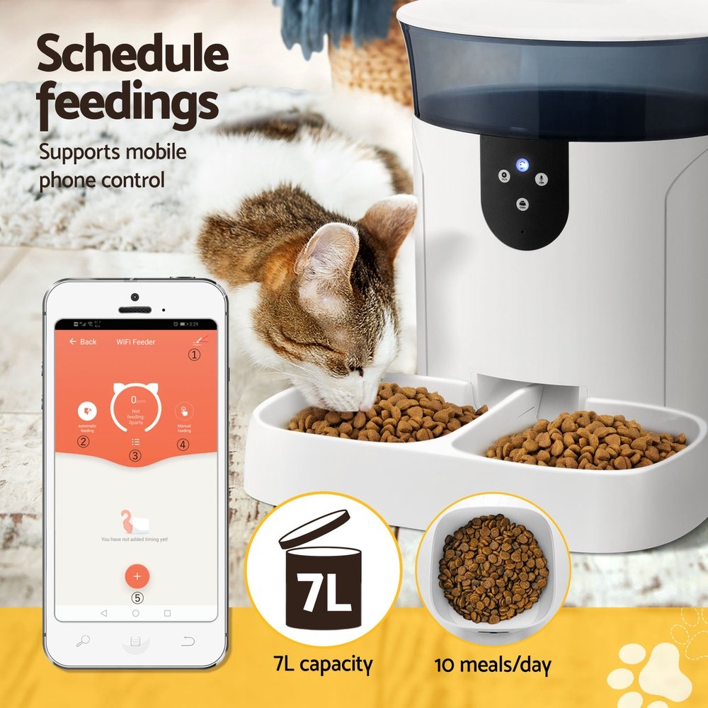 i.Pet Automatic Pet Feeder Dog Cat Wifi 7L Auto Smart Food Dispenser Timer Feed - Image 5