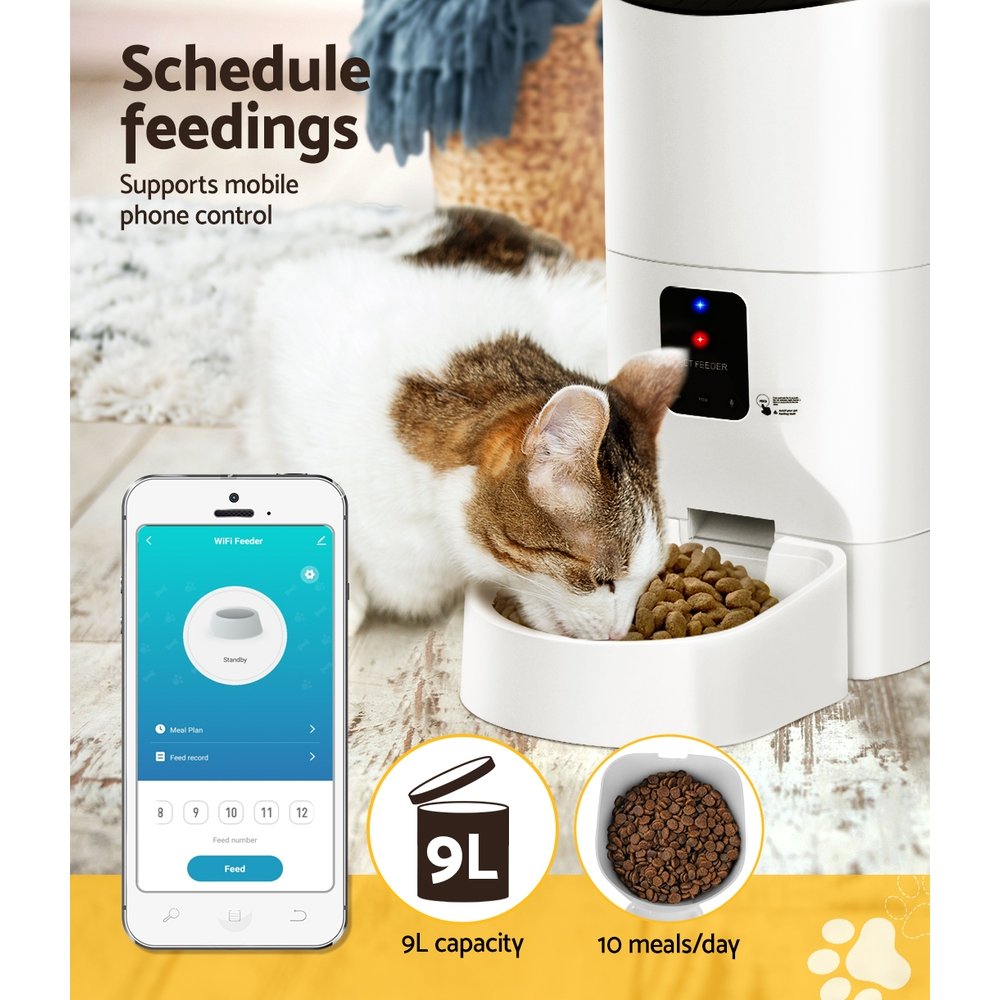 i.Pet Automatic Pet Feeder 9L Wifi Auto Dog Cat Feeder Smart Food Dispenser Timer - Image 7