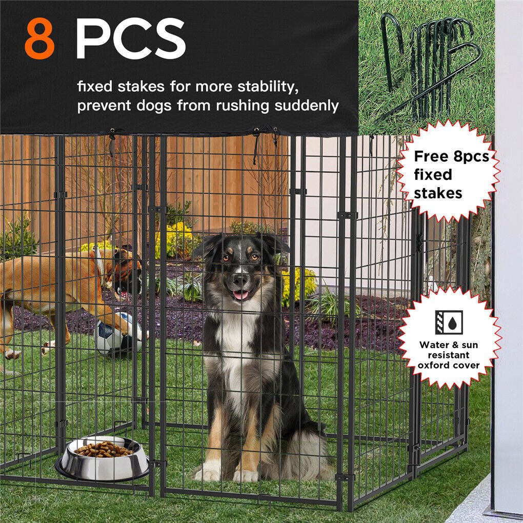 Extra Large Welded Wire Dog Kennel Outdoor Heavy Duty Crate Cage - Image 7