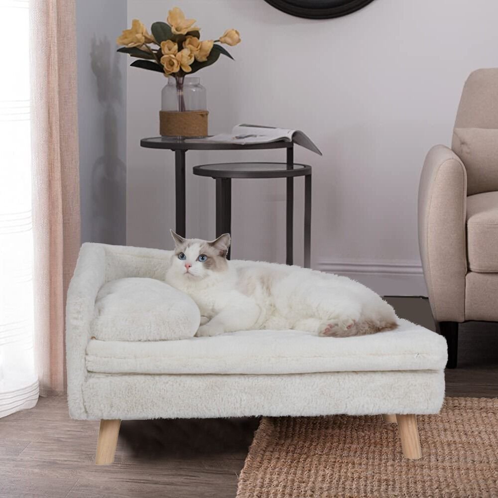 Medium 80x50x39cm Raised Dog Cat Bed Sofa Waterproof Portable - Image 3